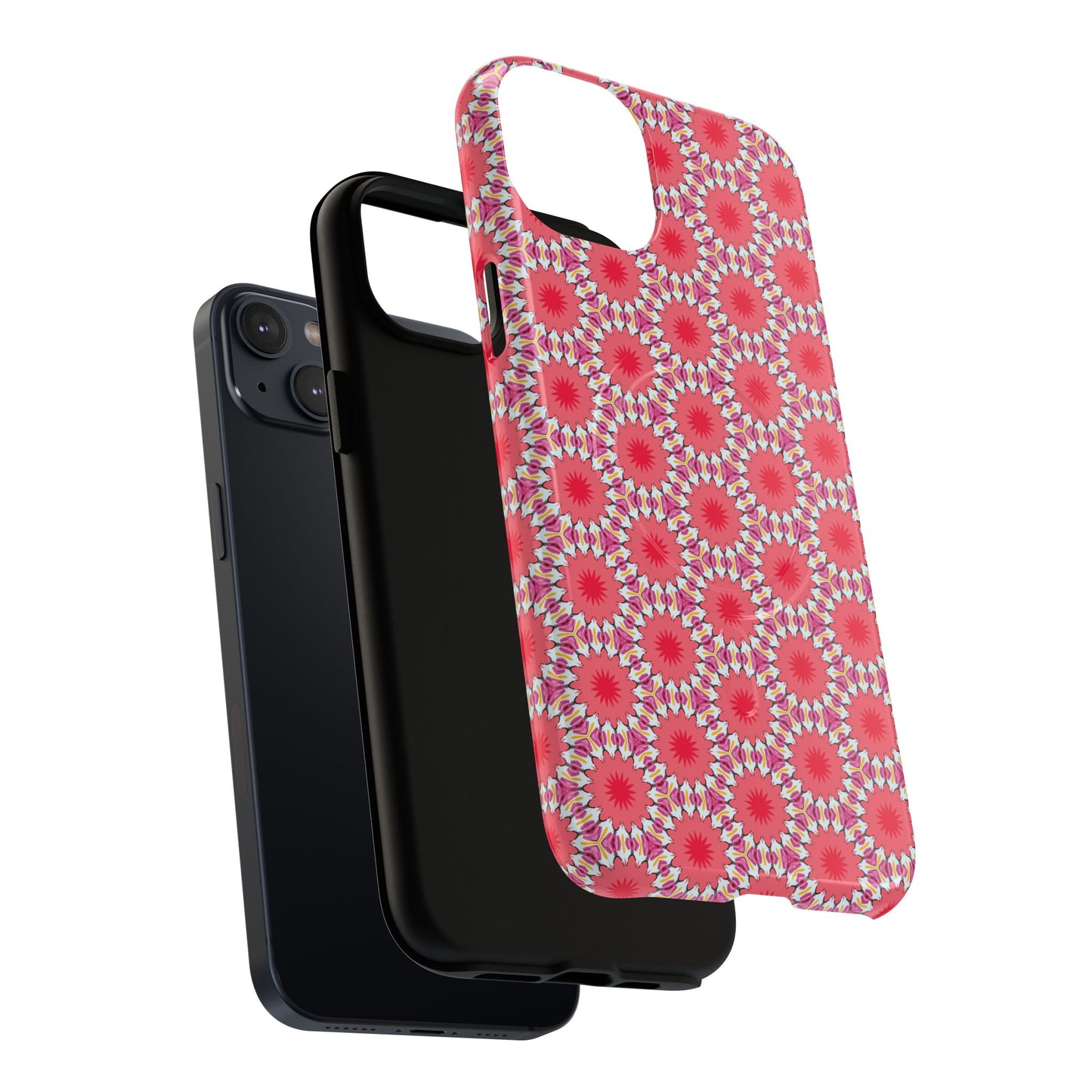Roseburst Mosaic Vibrant Flower Pattern iPhone Case, Stylish iPhone Cover, Tough Magnetic Case, Floral Gift, Trendy Accessory for Her
