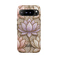 Personalized Lotus Floral Stained Glass Effect Tough Phone Case