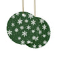 Green Snowflake Elegance Ceramic Ornaments (1pcs, 5pcs, 10pcs, 20pcs)