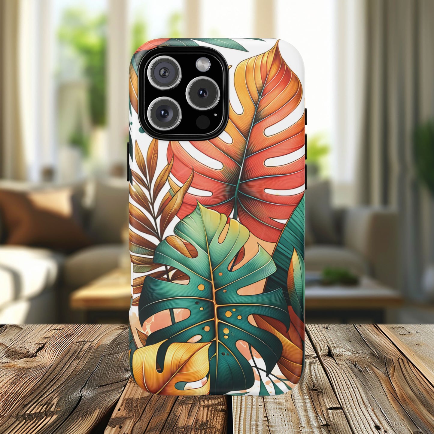 Tropical Monstera Leaf Phone Case - Stylish Tough Magnetic Cases, Floral Protection, Summer Vibe, Gift for Nature Lovers, Trendy Mobile Accessories