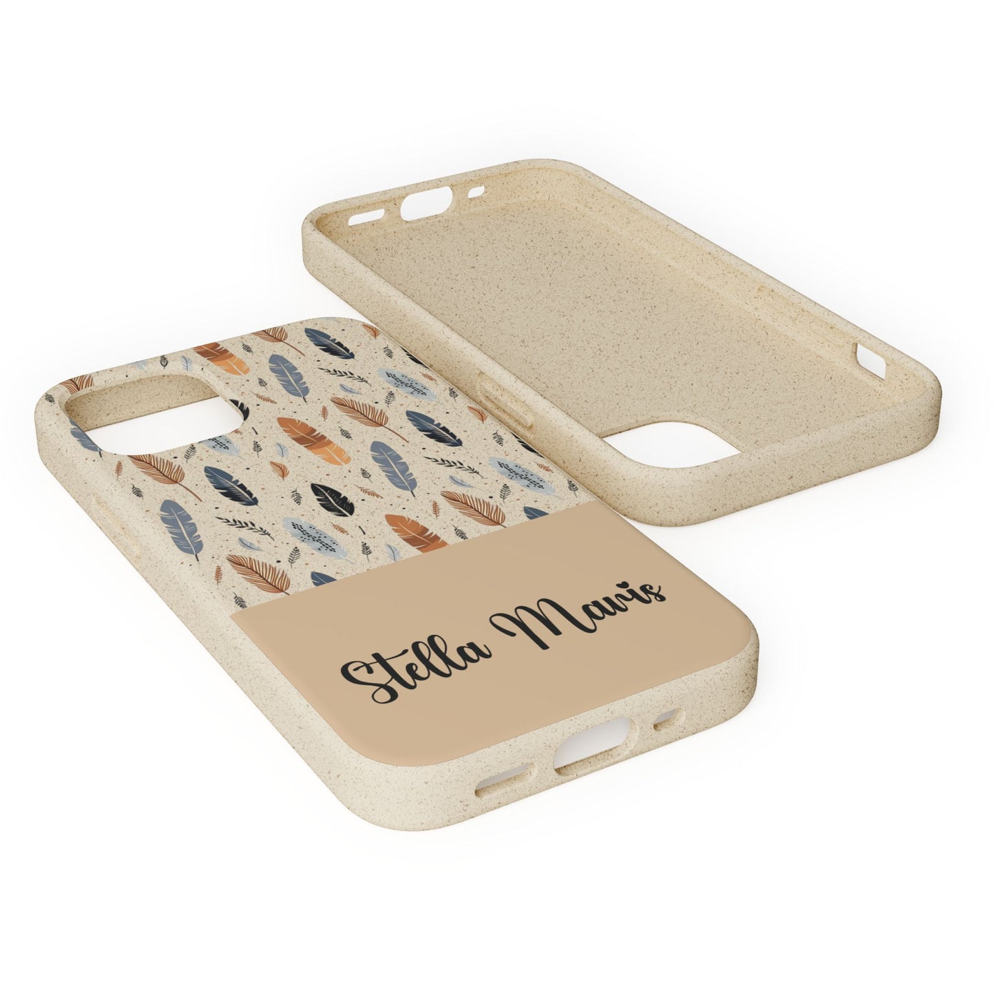 Personalized Whispering Feathers Samsung Biodegradable Case, Custom Name Case.