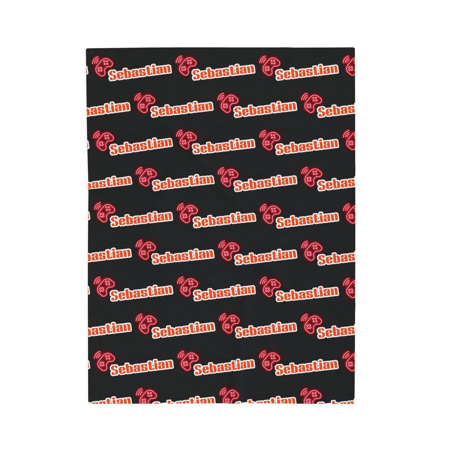 Personalized Name Velveteen Plush Blanket — Retro Script Pattern Cozy Throw, Gift for Her, Gift for Him