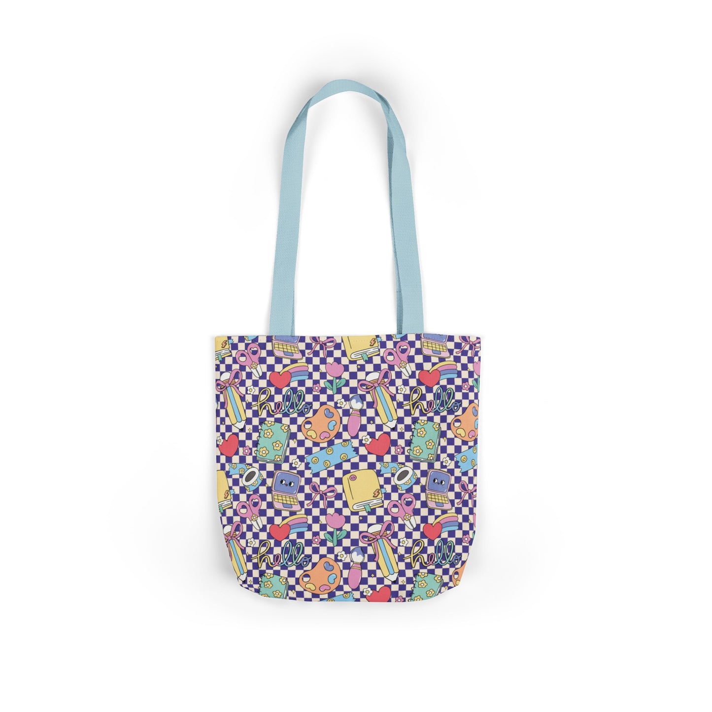 Personalized Purple Doodle Daydream Composition Book Inspired Canvas Tote Bag with Colorful Straps, Cute School Bag, Eco-Friendly Tote, Back to School Shopping Bag, Teacher Gift Idea