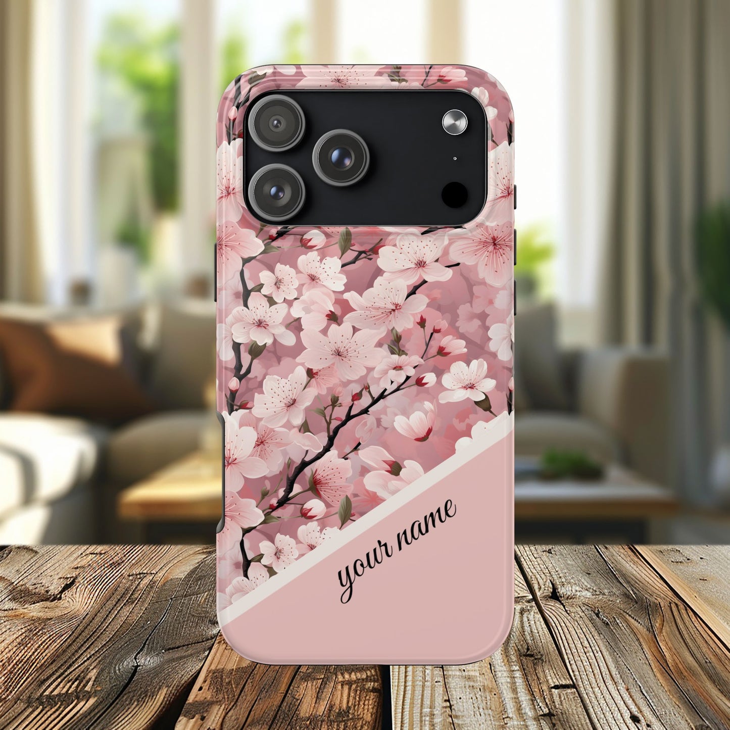 Personalized Cherry Blossom iPhone and Samsung Tough Phone Cases