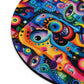 Psychedelic Visions Colorful Abstract Faces Mouse Pad - Artistic Desk Accessory