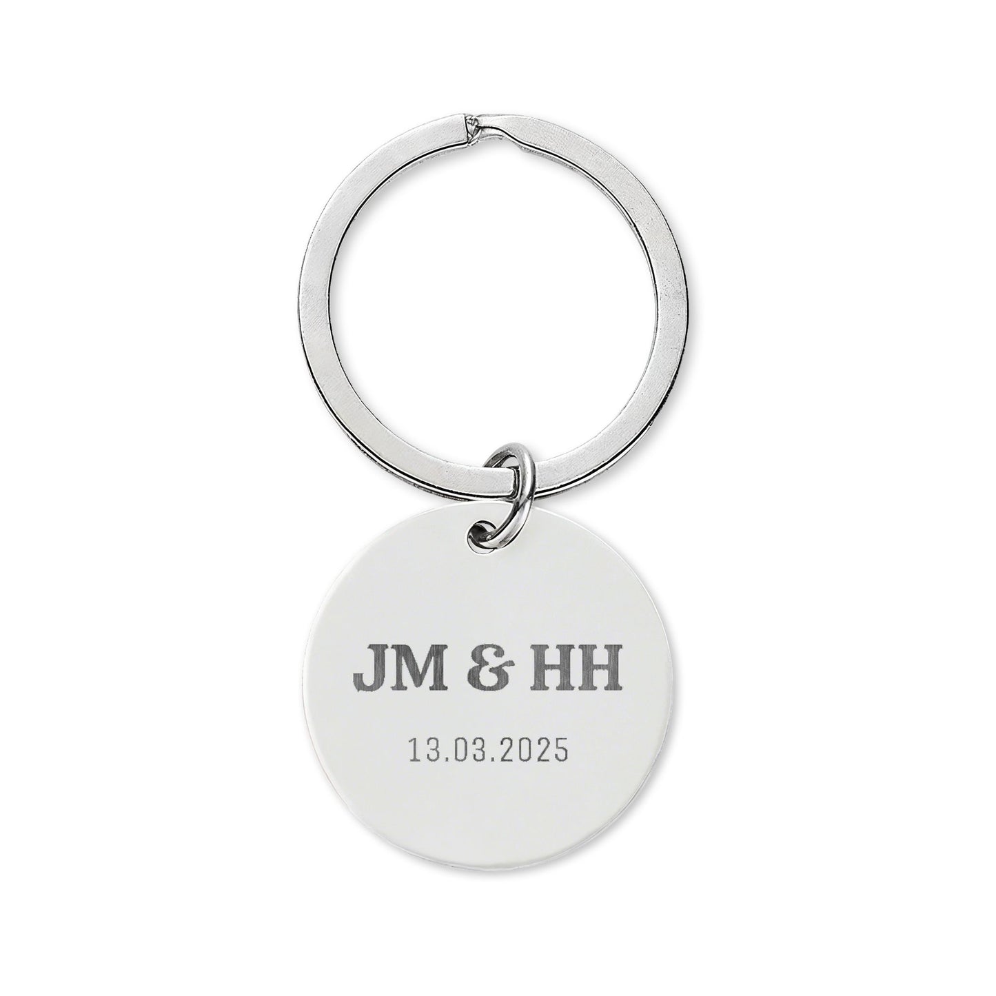 Engraved Round Stainless Steel Keychain – Personalized 'You Hold the Key to My Heart' Couples Gift