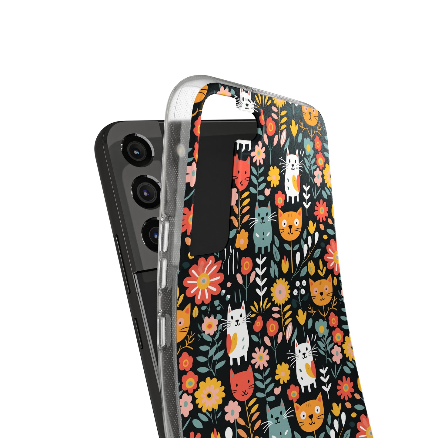 Whimsical Feline Garden Soft iPhone, Google and Samsung Cases