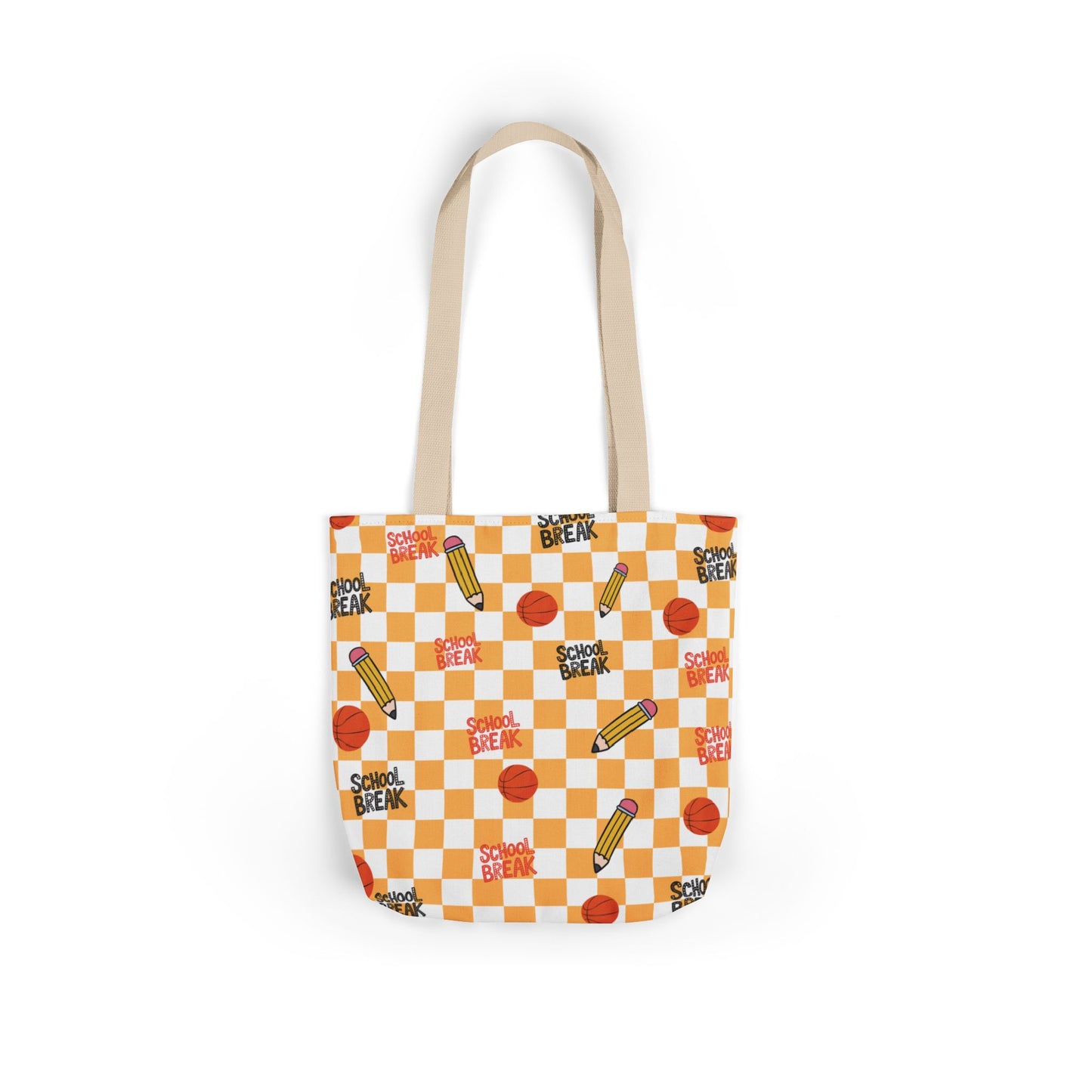 Personalized Orange Schoolyard Chic Composition Book Inspired Canvas Tote Bag with Colorful Straps, Cute School Bag, Eco-Friendly Tote, Back to School Shopping Bag, Teacher Gift Idea