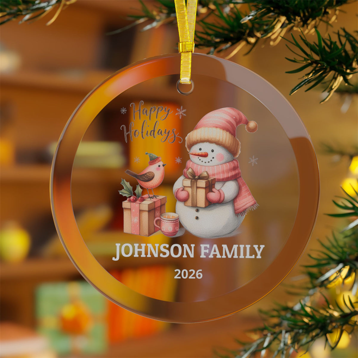 Personalized Family Glass Ornaments