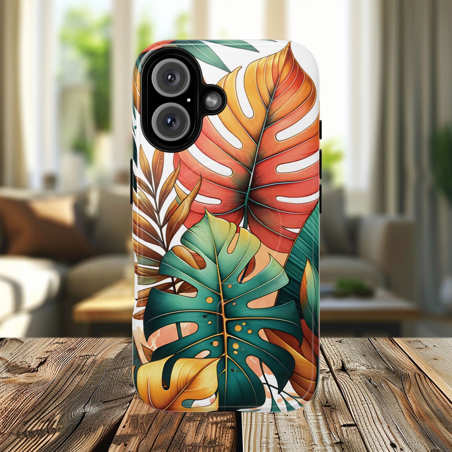 Tropical Monstera Leaf Phone Case - Stylish Tough Magnetic Cases, Floral Protection, Summer Vibe, Gift for Nature Lovers, Trendy Mobile Accessories