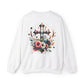 Faith and Floral Cross Unisex Heavy Blend Crewneck