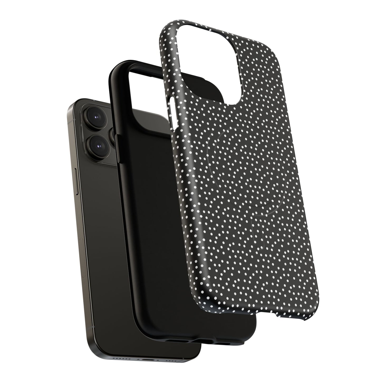 Small Polka Dot Tough iPhone Magnetic Case, Durable iPhone Accessories, Gifts for Tech Lovers, Modern Design.