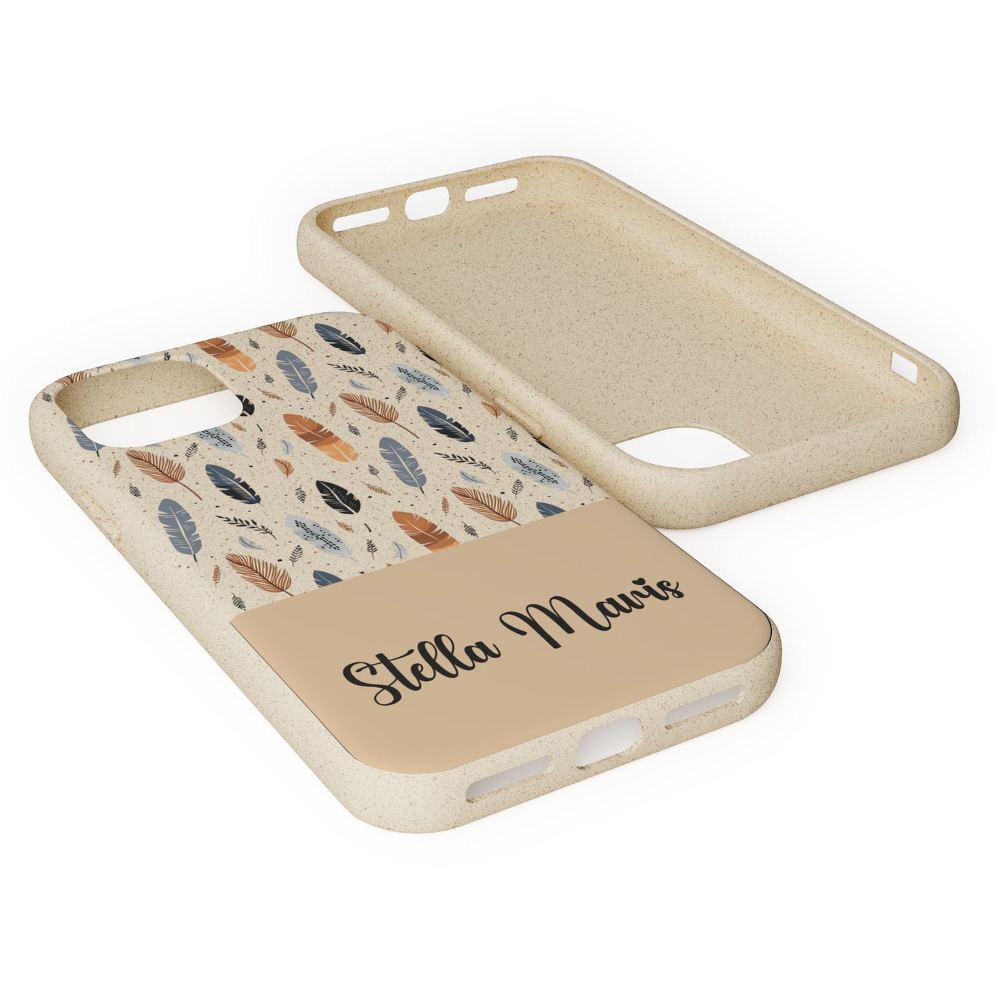 Personalized Whispering Feathers Samsung Biodegradable Case, Custom Name Case.