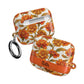 Stained Glass Effect Floral Orange Marigold AirPod Case — Personalized Name Option