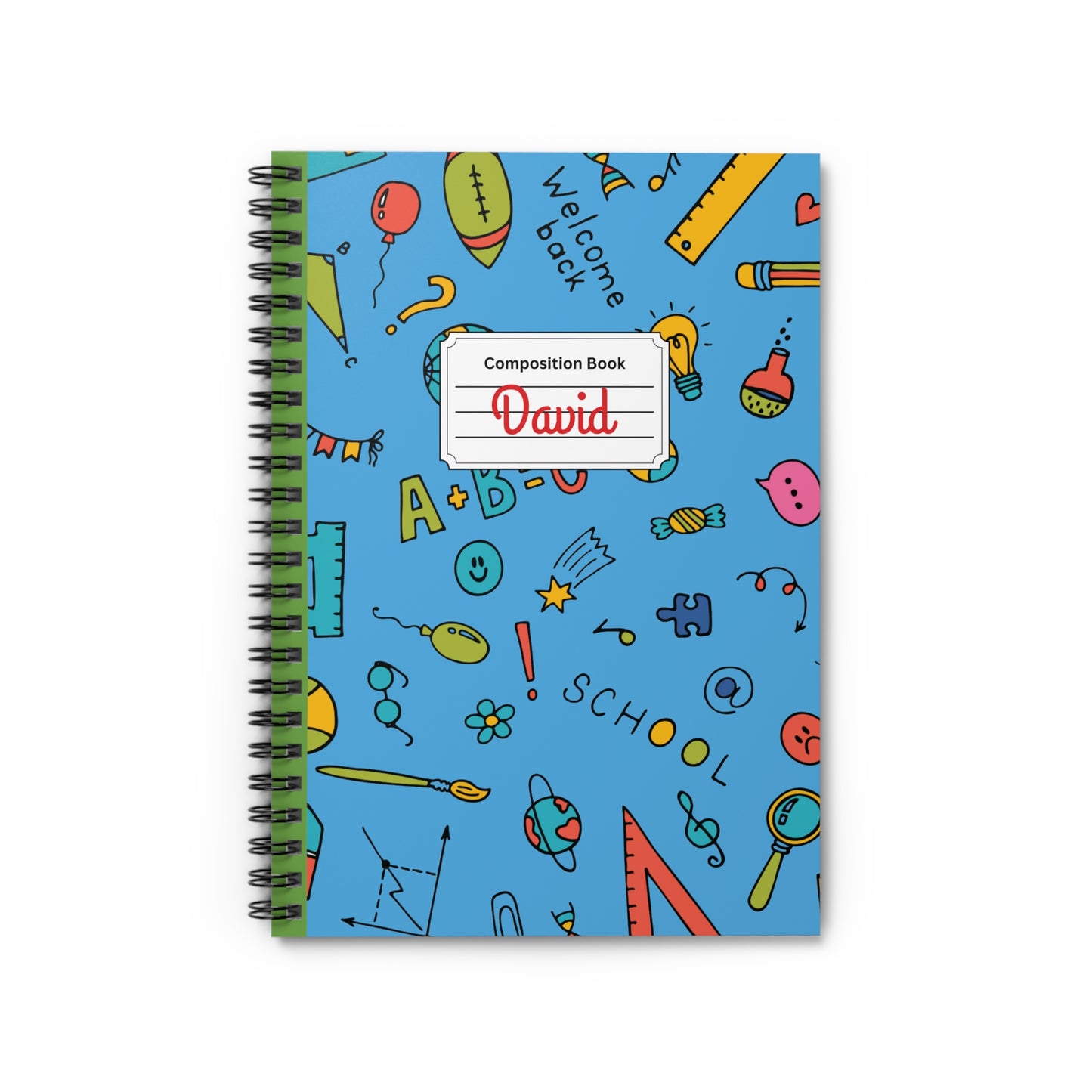 Personalized Classroom Couture Composition Book Inspired Playful Spiral Notebook - Perfect for School, Journaling, Kids, Teachers, Back to School Gifts