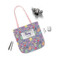 Personalized Purple Doodle Daydream Composition Book Inspired Canvas Tote Bag with Colorful Straps, Cute School Bag, Eco-Friendly Tote, Back to School Shopping Bag, Teacher Gift Idea