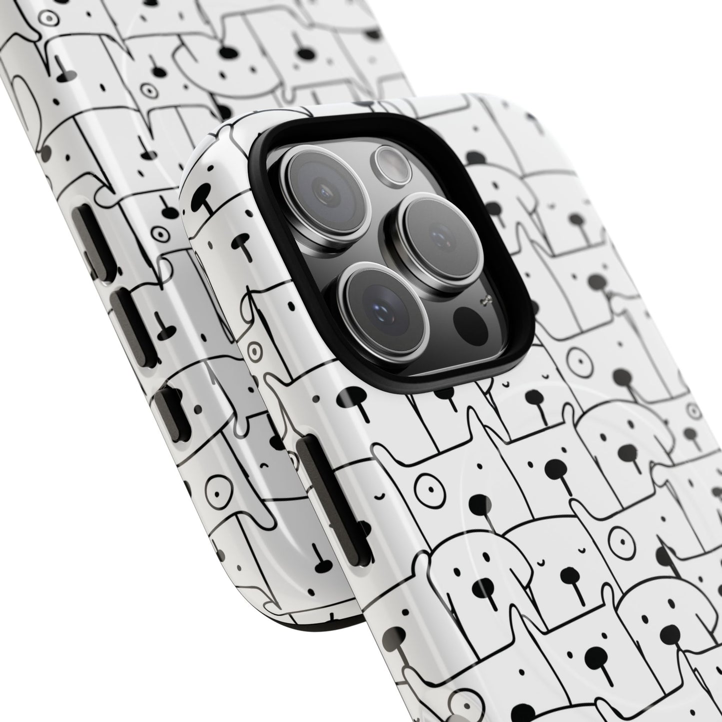 Cute Woof Line-Up iPhone Case, Tough Magnetic Case for Pet Lovers, Stylish Phone Accessory, Gift for Dog Owners, Protective Pet Case