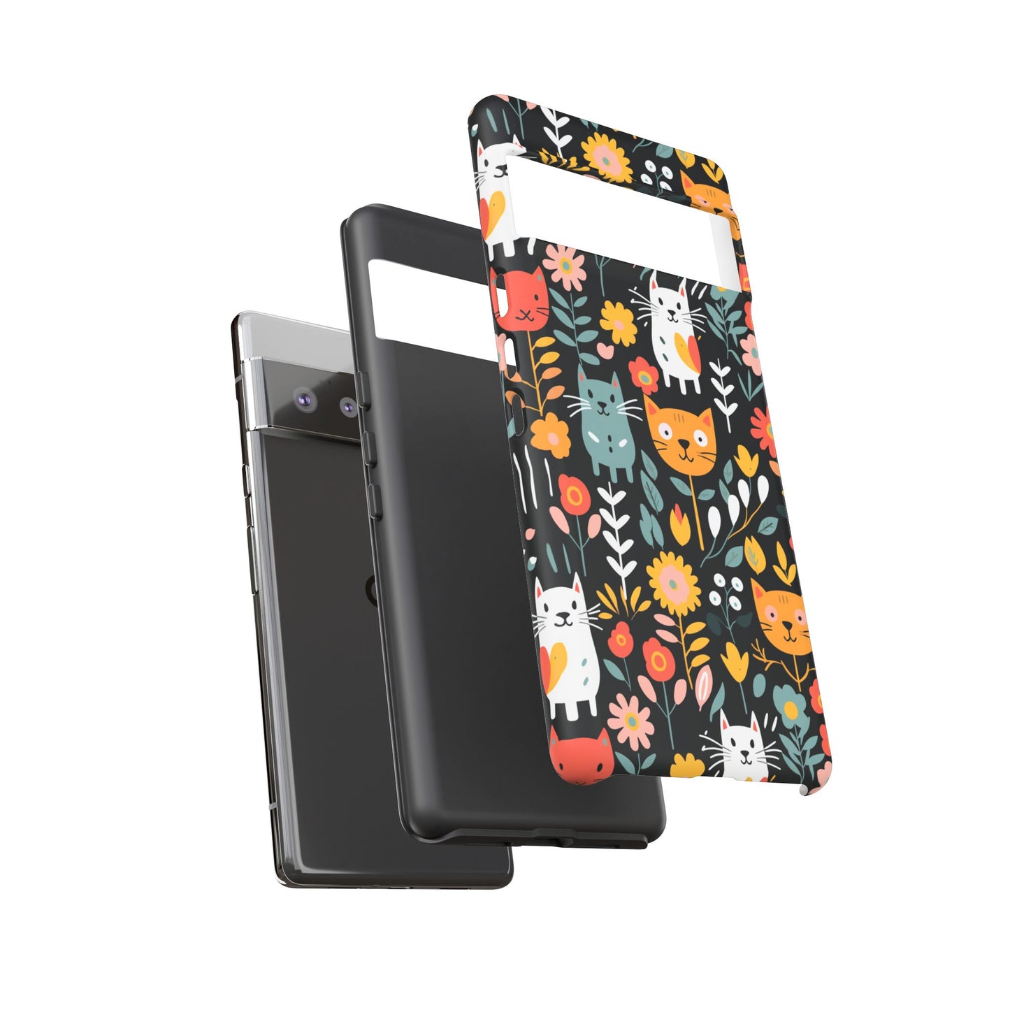 Whimsical Feline Garden iPhone, Samsung or Google Pixel Tough Cases