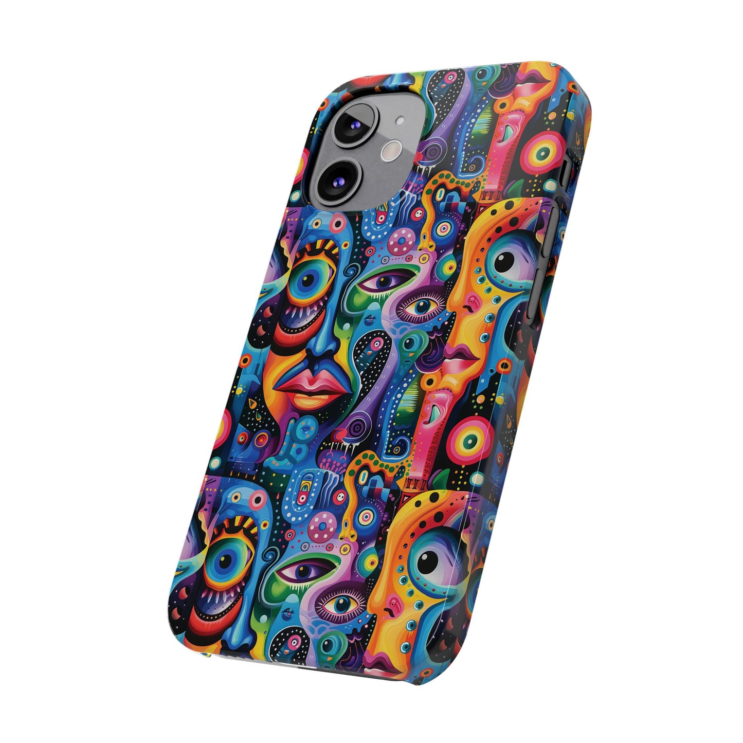 Psychedelic Visions Slim iPhone Case - Vibrant Design for Artistic Souls