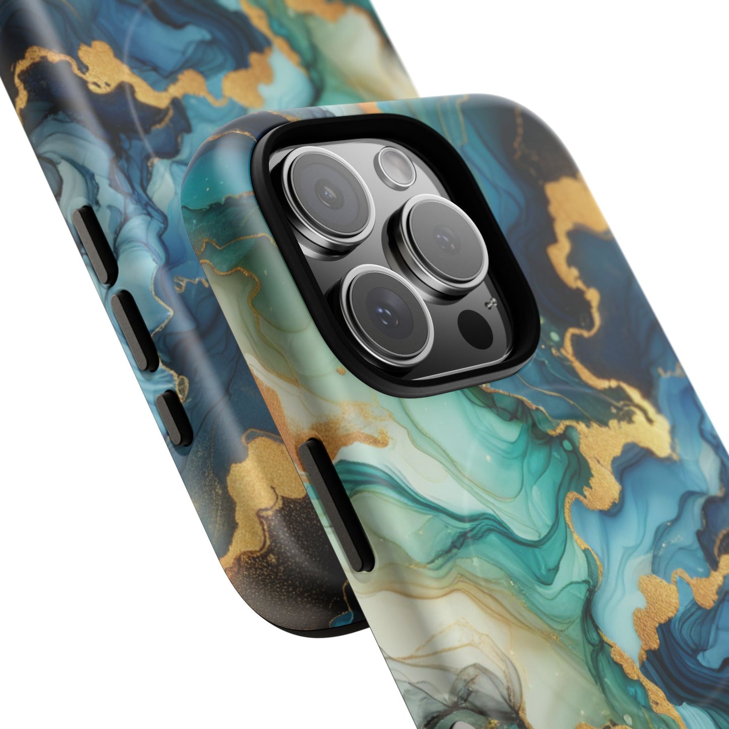 Ocean Quartz Luxe Marble Pattern Tough Magnetic iPhone Case, Phone Accessories, Luxury Gift, Durable iPhone Cover, Unique Design for iPhone Users.