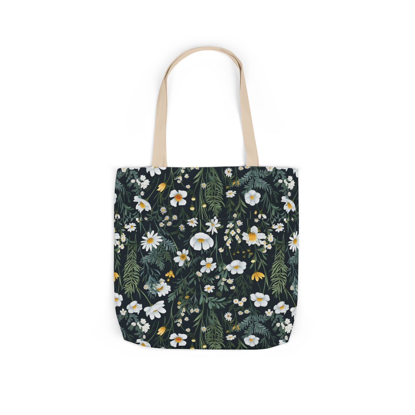 Daisy Delight Floral Canvas Tote Bag with 5-Color Straps | Eco-Friendly Shopping Bag