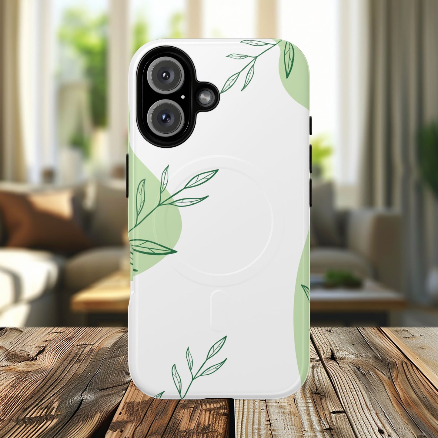 Stylish Tough iPhone Magnetic Cases with Leaf Design, iPhone Protection Cases, Greenery iPhone Covers, Eco-Friendly iPhone Accessories, Gift for Her.