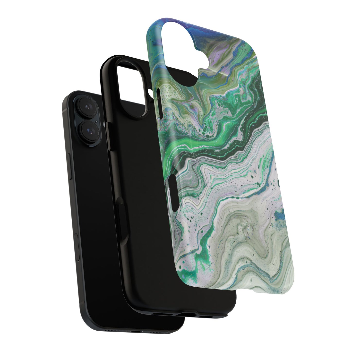 Marbled Tough iPhone Case, Magnetic Protector, Stylish Tech Accessory, Durable iPhone Cover, Unique Gift Idea