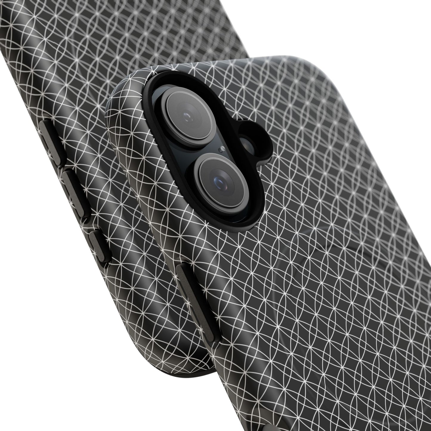 Urban Lattice Tough Magnetic iPhone Case, Stylish Protective Cover, Tech Gift for Him/Her, Durable Everyday Use, Trendy Mobile Accessories