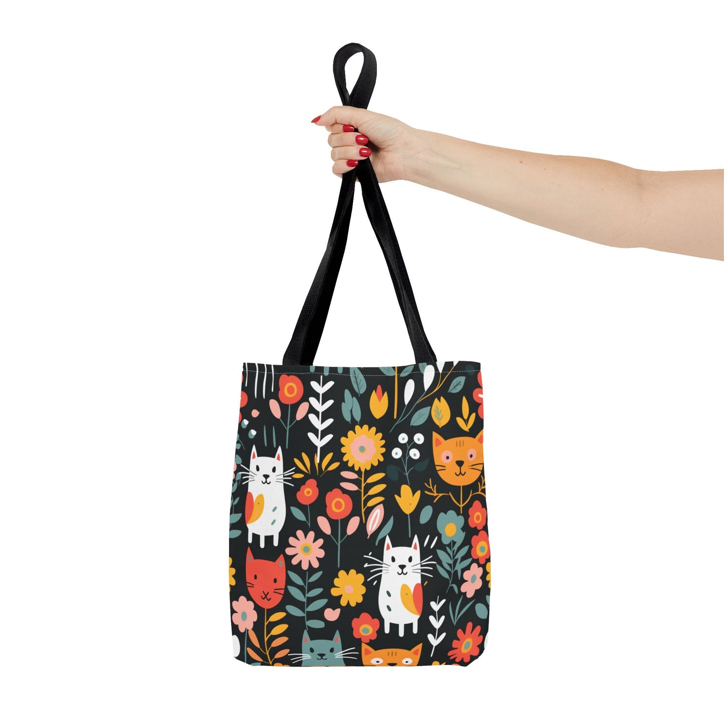 Whimsical Feline Garden Tote Bag (AOP)