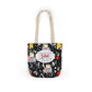 Personalized Black Composition Book Inspired Canvas Tote Bag with Colorful Straps, Cute School Bag, Eco-Friendly Tote, Back to School Shopping Bag, Teacher Gift Idea
