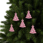 Pink Snowflake Elegance Ceramic Ornaments (1pcs, 5pcs, 10pcs, 20pcs)