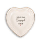 Personalized Engaged Elegant Ceramic Trinket Tray with Gold Edge- gift for wife/girlfriend.
