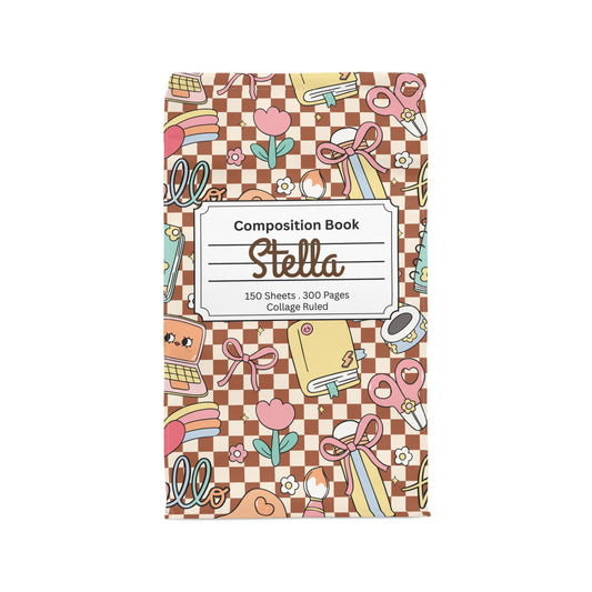 Custom Brown Doodle Daydream Composition Book Inspired Stylish Polyester Lunch Box for Kids - Perfect for School, Picnics, or Snacks | Personalized ABC Design, Back to School, Family [...]