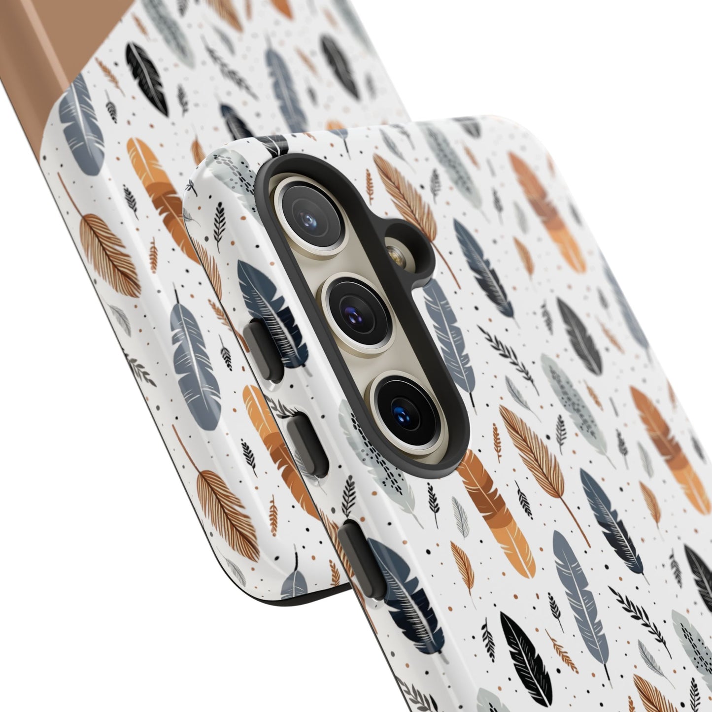 Personalized Whispering Feathers Tough Case — Dark Feather Protective Phone Case for Samsung & Google