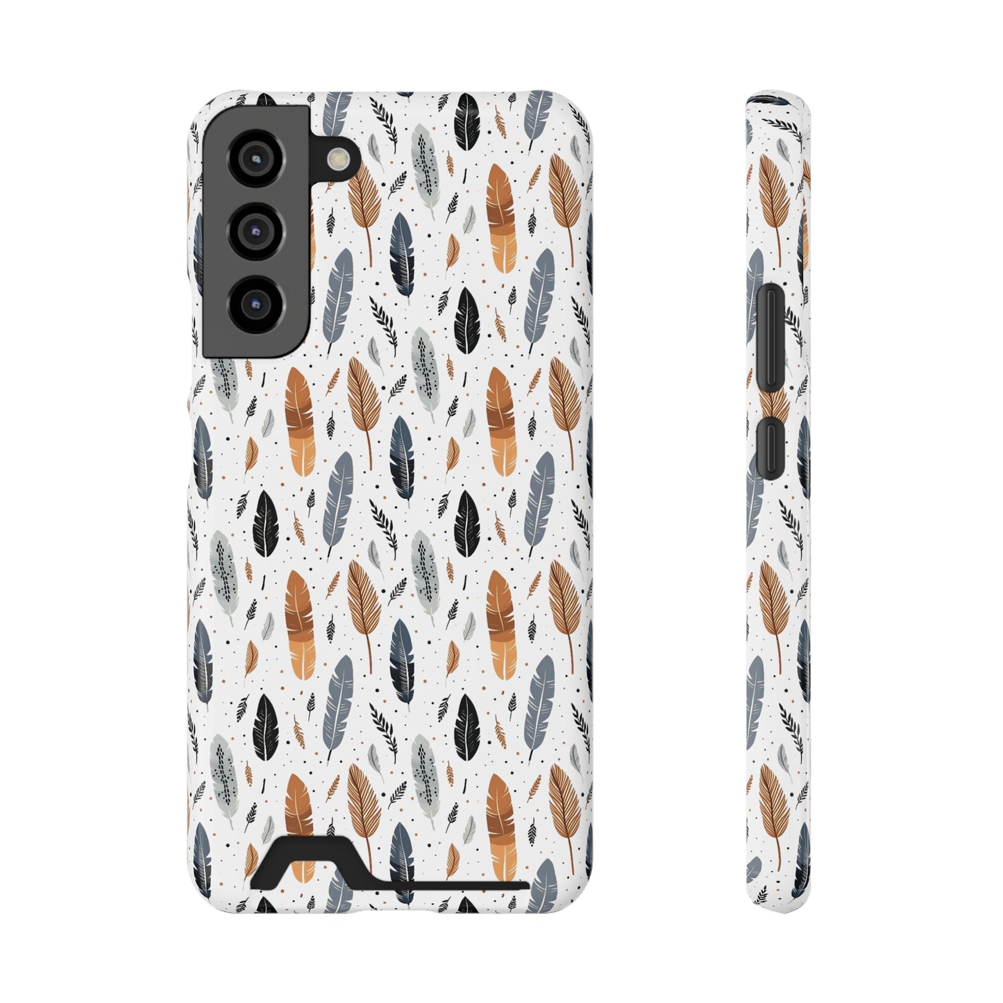 Whispering Feathers iPhone and Samsung Case With Card Holder