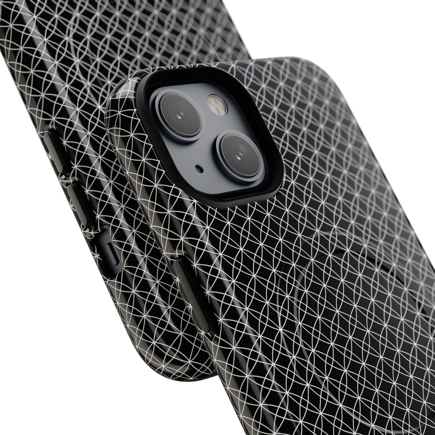 Urban Lattice Tough Magnetic iPhone Case, Stylish Protective Cover, Tech Gift for Him/Her, Durable Everyday Use, Trendy Mobile Accessories
