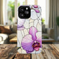 Orchid Grace Tough iPhone Magnetic Case, Protective iPhone Cover, Trendy Stained Glass Design, Floral Gift, Unique iPhone Accessory, Durable iPhone Case