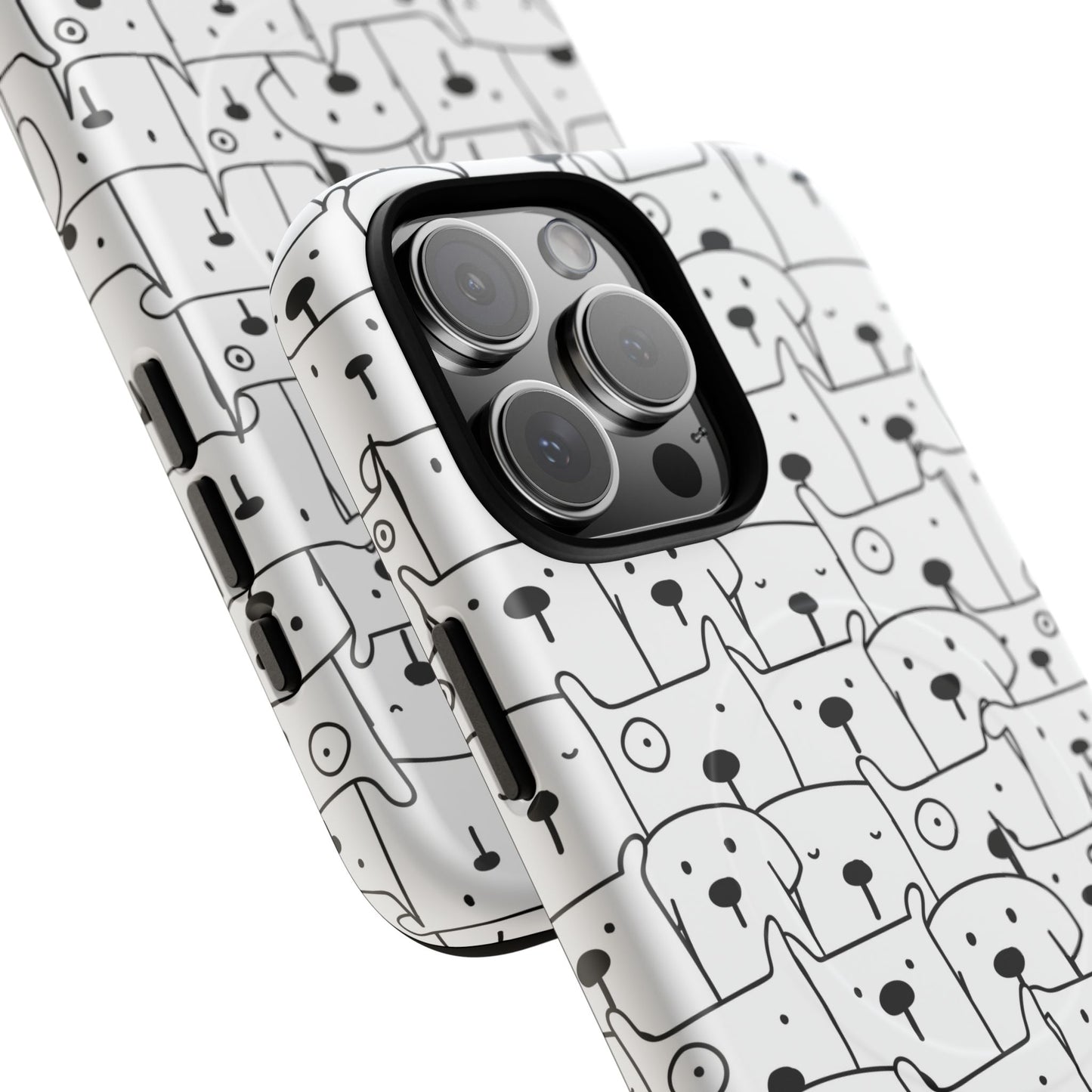 Cute Woof Line-Up iPhone Case, Tough Magnetic Case for Pet Lovers, Stylish Phone Accessory, Gift for Dog Owners, Protective Pet Case