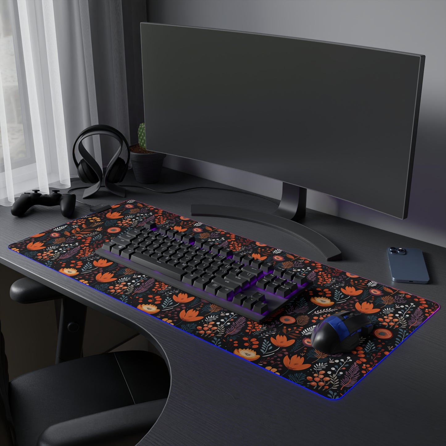 Autumn Bloom LED Gaming Mouse Pad