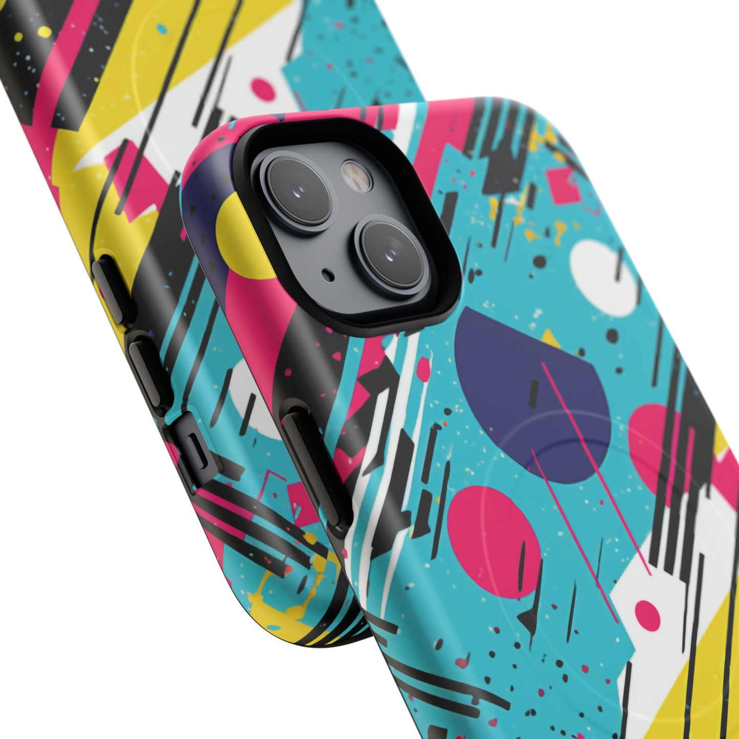 Retro Pop Vibes Magnetic iPhone Case with Abstract Design, Tough iPhone Cover, iPhone Accessory, Gift for Tech Lovers, Trendy iPhone Protector