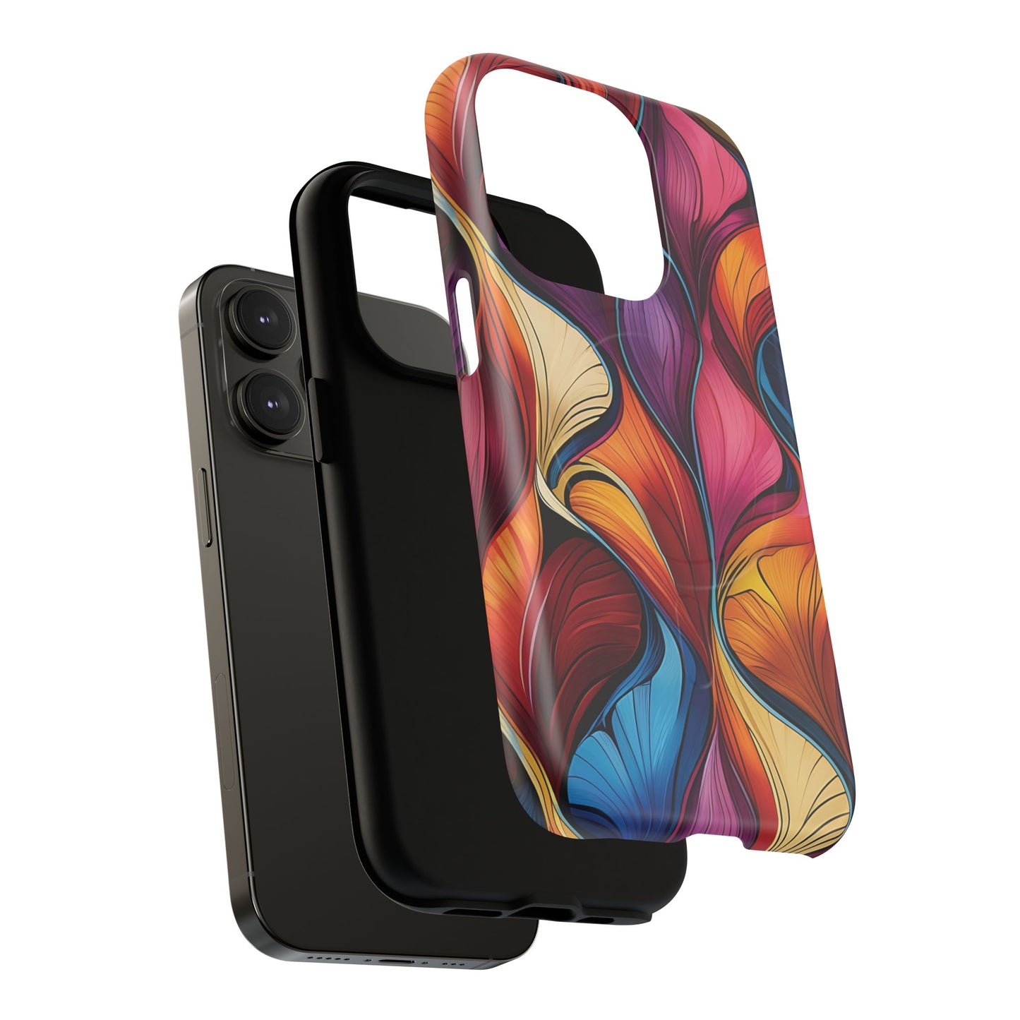 Vibrant Leaf Wave Tough Magnetic Phone Case, Vibrant Smartphone Cover, Unique Protective Case for Gifts, Phone Accessories, Trendy Design