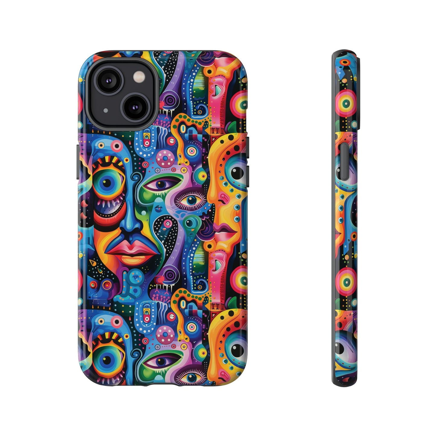 Psychedelic Visions Colorful Art iPhone Case - Tough Cases with Vibrant Abstract Design