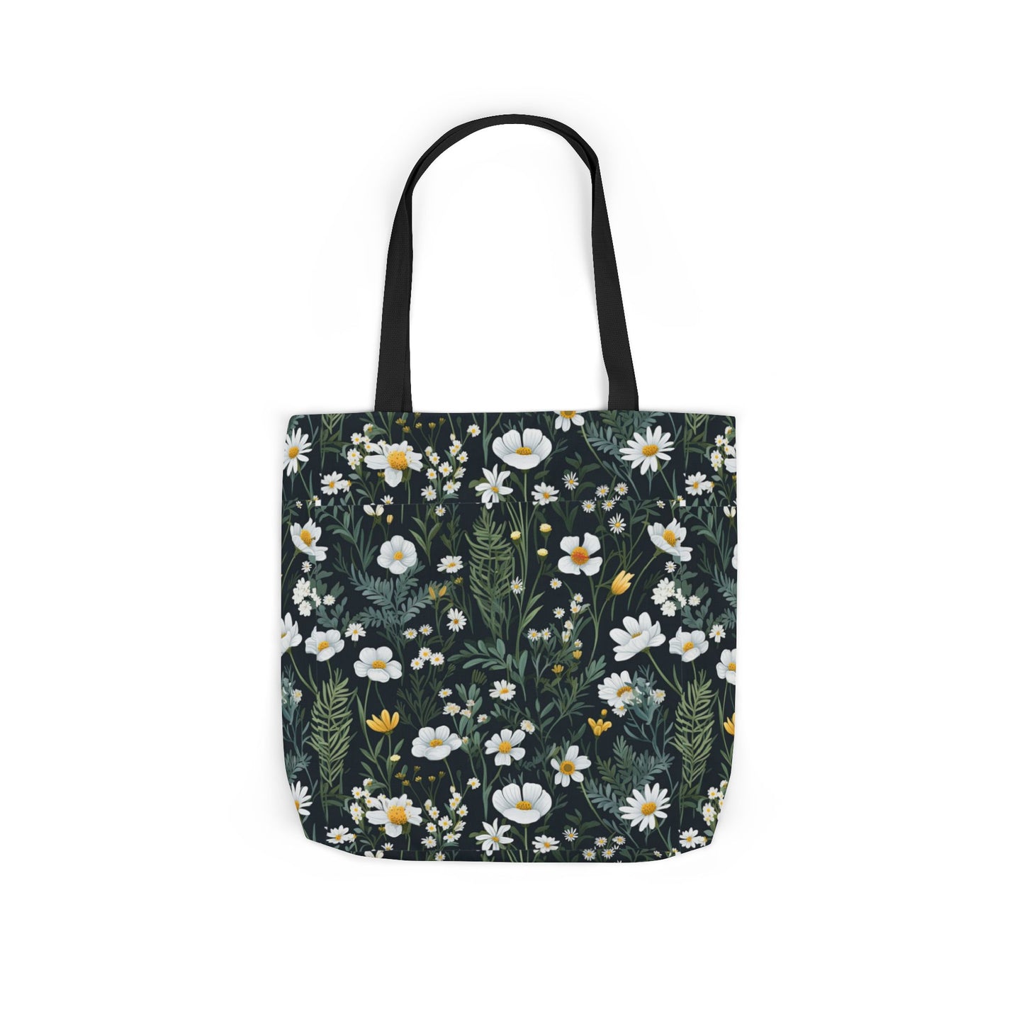 Daisy Delight Floral Canvas Tote Bag with 5-Color Straps | Eco-Friendly Shopping Bag