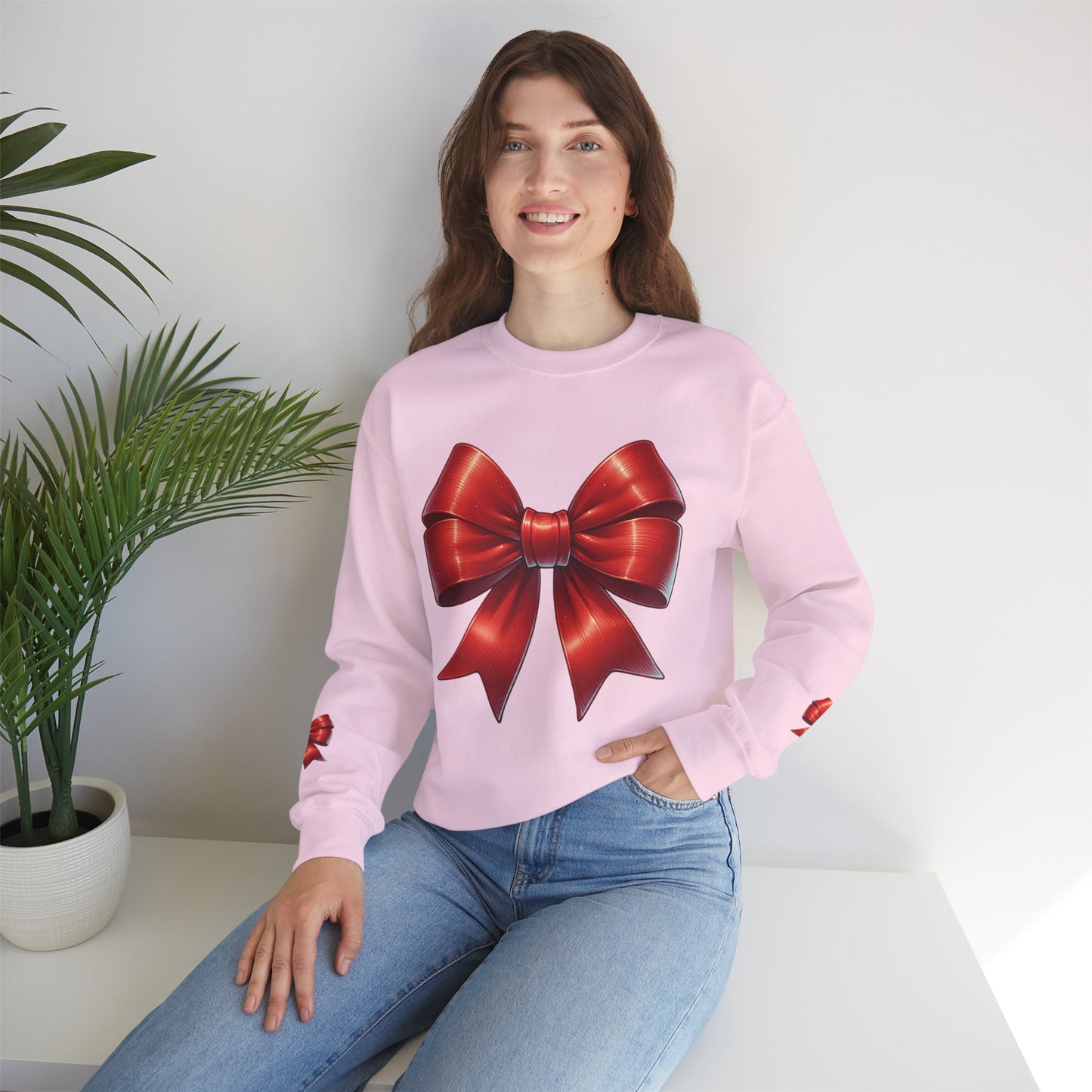 Bow Charm Valentines Unisex Gildan Heavy Blend™ Crewneck Sweatshirt
