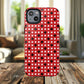 Crimson Gridlock Tough iPhone Magnetic Cases, Durable iPhone Accessories, Gift for Tech Lovers, Modern Design