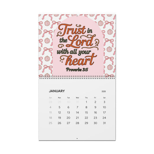 Inspirational Scripture Wall Calendar 2026 — Christian Bible Verse Monthly Calendar