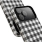 Black and White Gingham Phone Case, Tough Magnetic Cases, Stylish Phone Cover, Gift for Her, Trendy Phone Accessory, Checkered Print