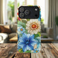 Botanical Radiance Tough iPhone Magnetic Case, Customizable Durable iPhone Cover | Ideal Gift for Nature Lovers, Floral Stained Glass Gift