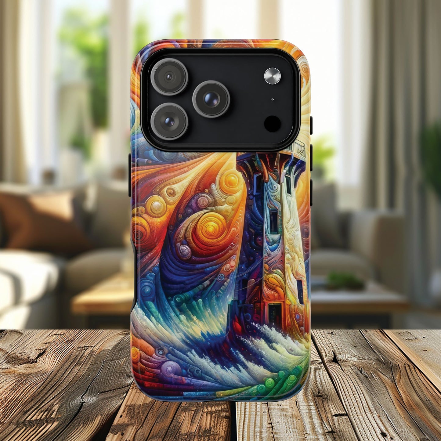 Vibrant Lighthouse Magnetic iPhone Case, Durable Protection for Everyday Adventure, Gift for Nature Lovers, Colorful iPhone Cover