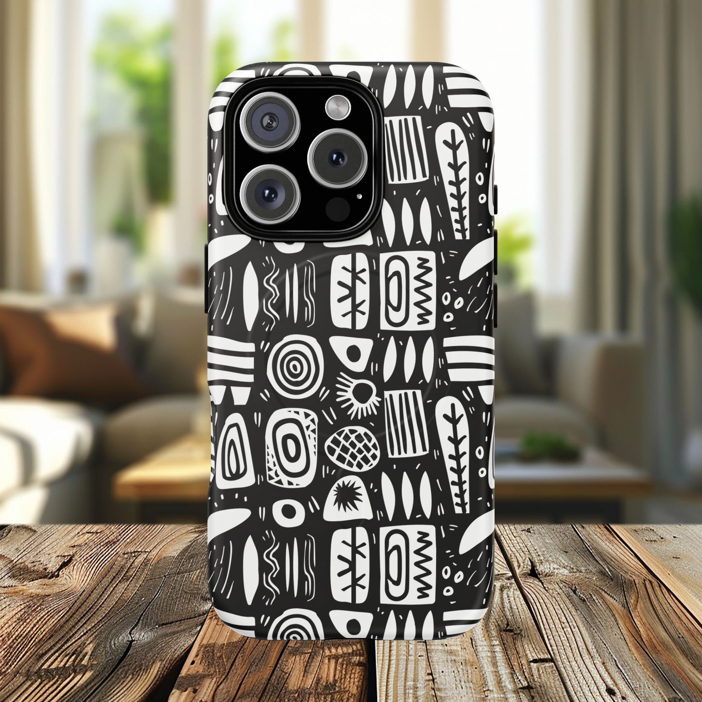 Modern Abstract Geometric Tough Magnetic Phone Case, Durable Phone Accessory, Gift for Him or Her, Artistic Design, Modern Decor